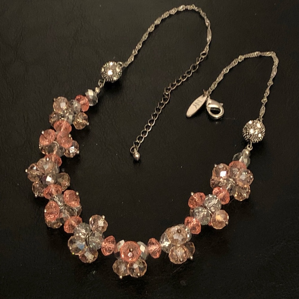 Signed New York & Co Cluster Glass Bead Necklace